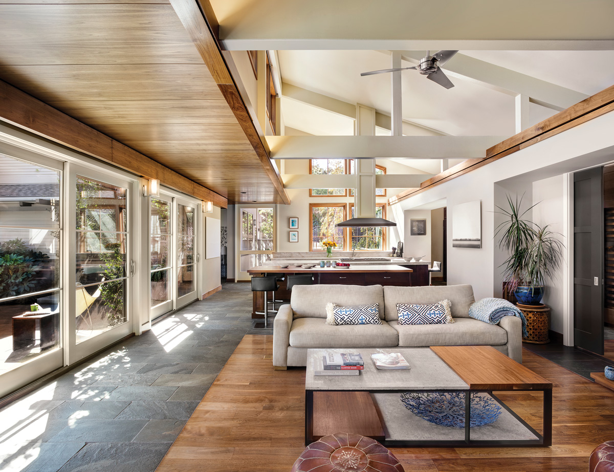 living room and kitchen